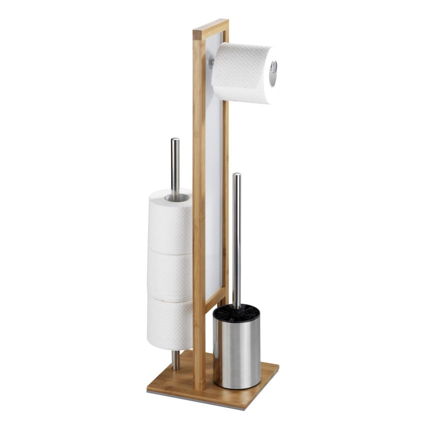 WENKO 24391100 - Escobilla para WC RIVALTA 18x70 cm marrón/blanco/negro