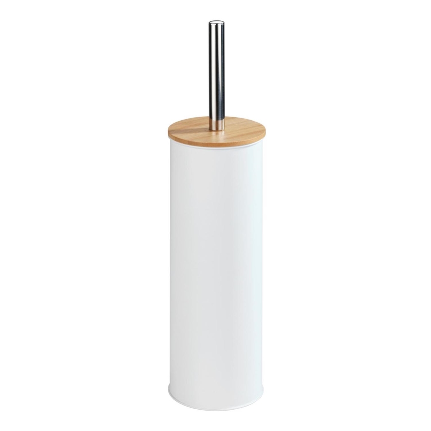 WENKO 24393100 - Escobilla de inodoro TORTONA 9,5x38,5 cm blanco/marrón