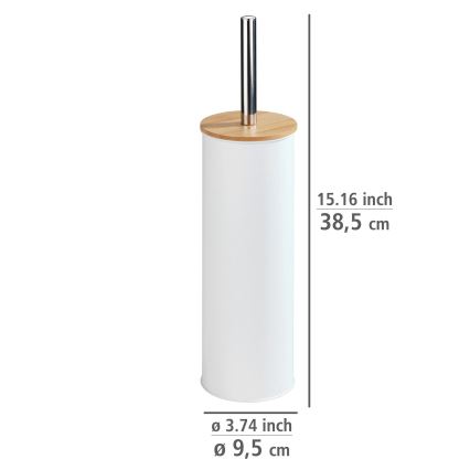 WENKO 24393100 - Escobilla de inodoro TORTONA 9,5x38,5 cm blanco/marrón