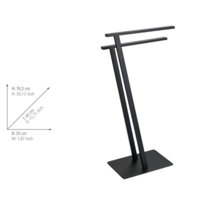 WENKO 24396100 - Toallero LIRIO 20x40 cm negro