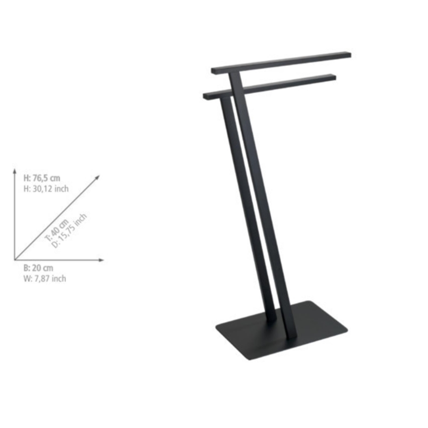 WENKO 24396100 - Toallero LIRIO 20x40 cm negro