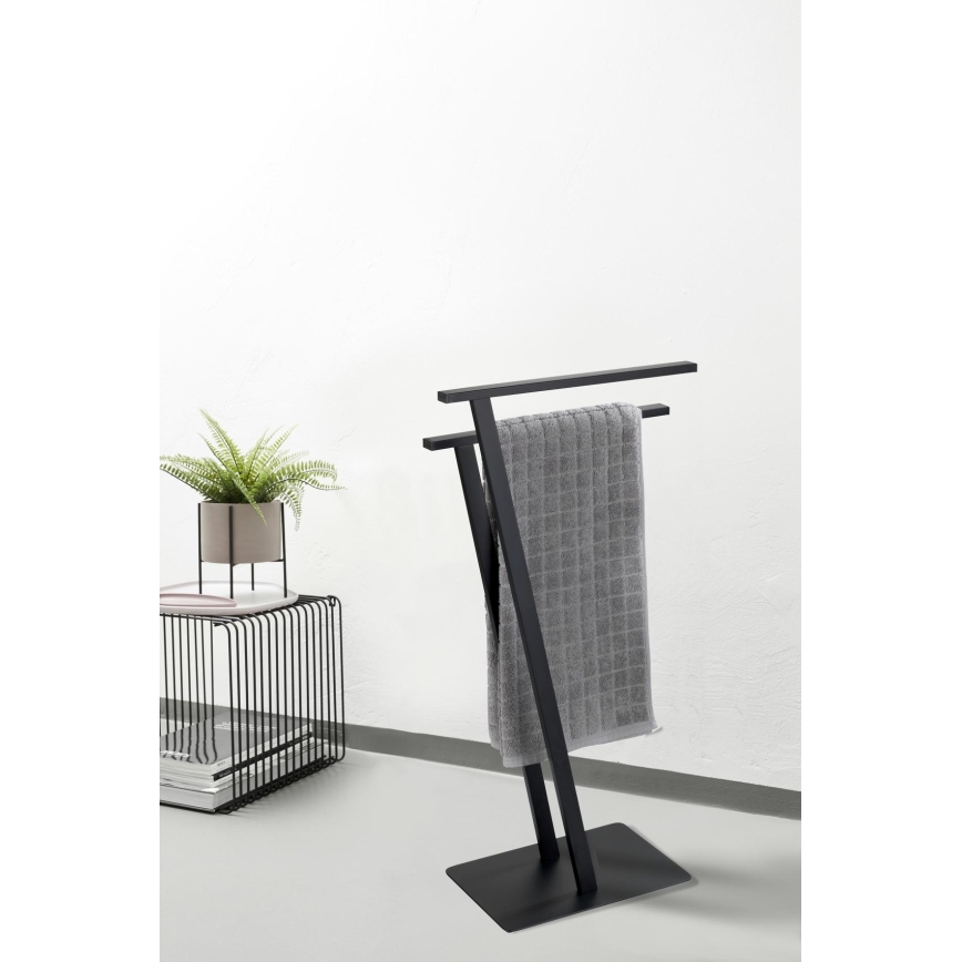 WENKO 24396100 - Toallero LIRIO 20x40 cm negro