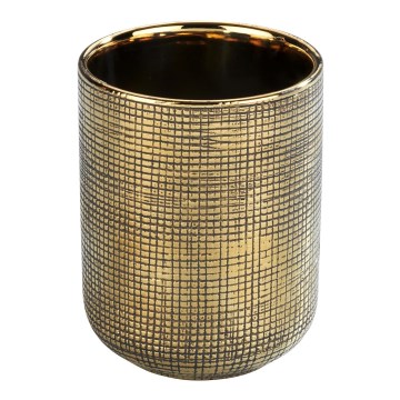 WENKO 24400100 - Vaso portacepillos RIVARA 7,5x9,5 cm dorado