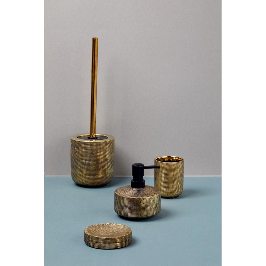 WENKO 24400100 - Vaso portacepillos RIVARA 7,5x9,5 cm dorado