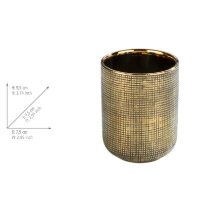 WENKO 24400100 - Vaso portacepillos RIVARA 7,5x9,5 cm dorado