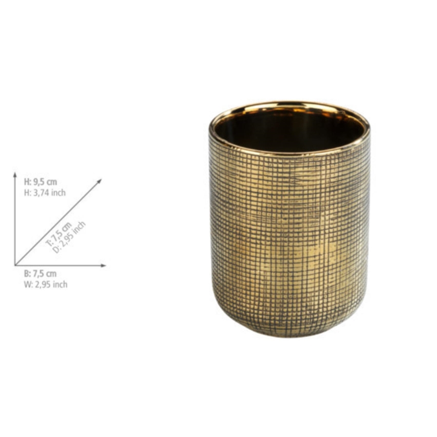 WENKO 24400100 - Vaso portacepillos RIVARA 7,5x9,5 cm dorado