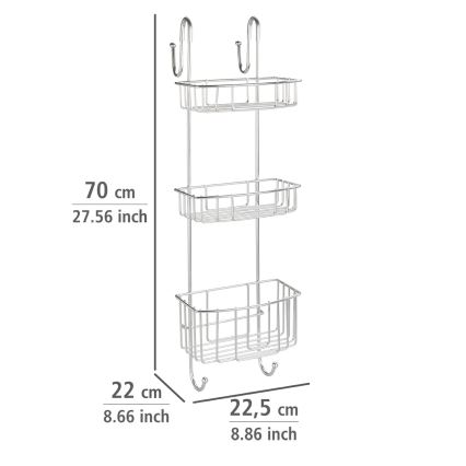 WENKO 24422100 - Estante OLESI 22,5x70 cm acero inoxidable/plata