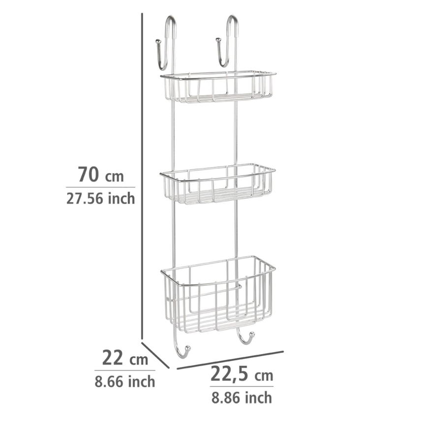 WENKO 24422100 - Estante OLESI 22,5x70 cm acero inoxidable/plata