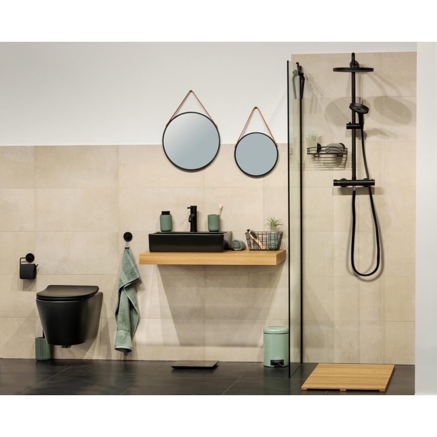 WENKO 24424100 - Espejo BORRONE 40x40 cm negro/plateado