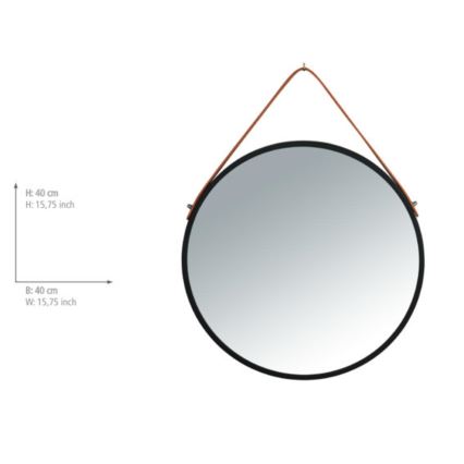 WENKO 24424100 - Espejo BORRONE 40x40 cm negro/plateado