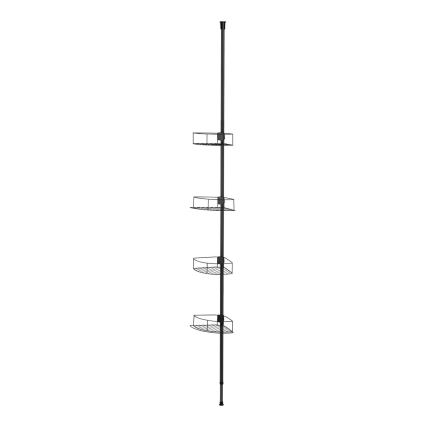 WENKO 24568100-Estante de esquina DOLCEDO 31x230 cm acero inoxidable/negro