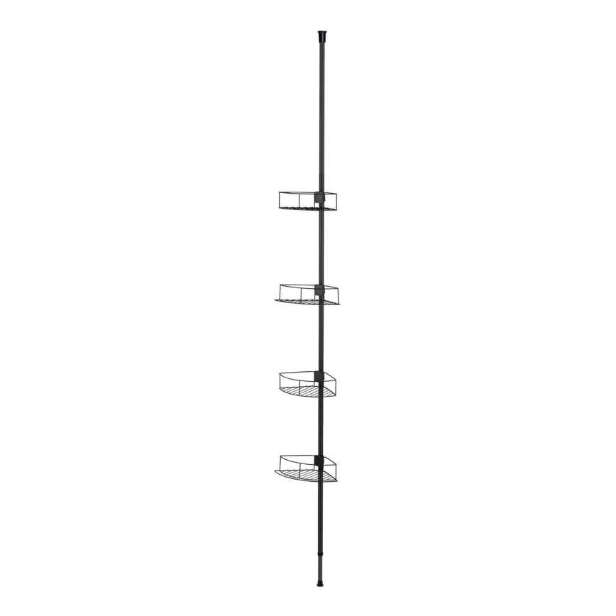 WENKO 24568100-Estante de esquina DOLCEDO 31x230 cm acero inoxidable/negro