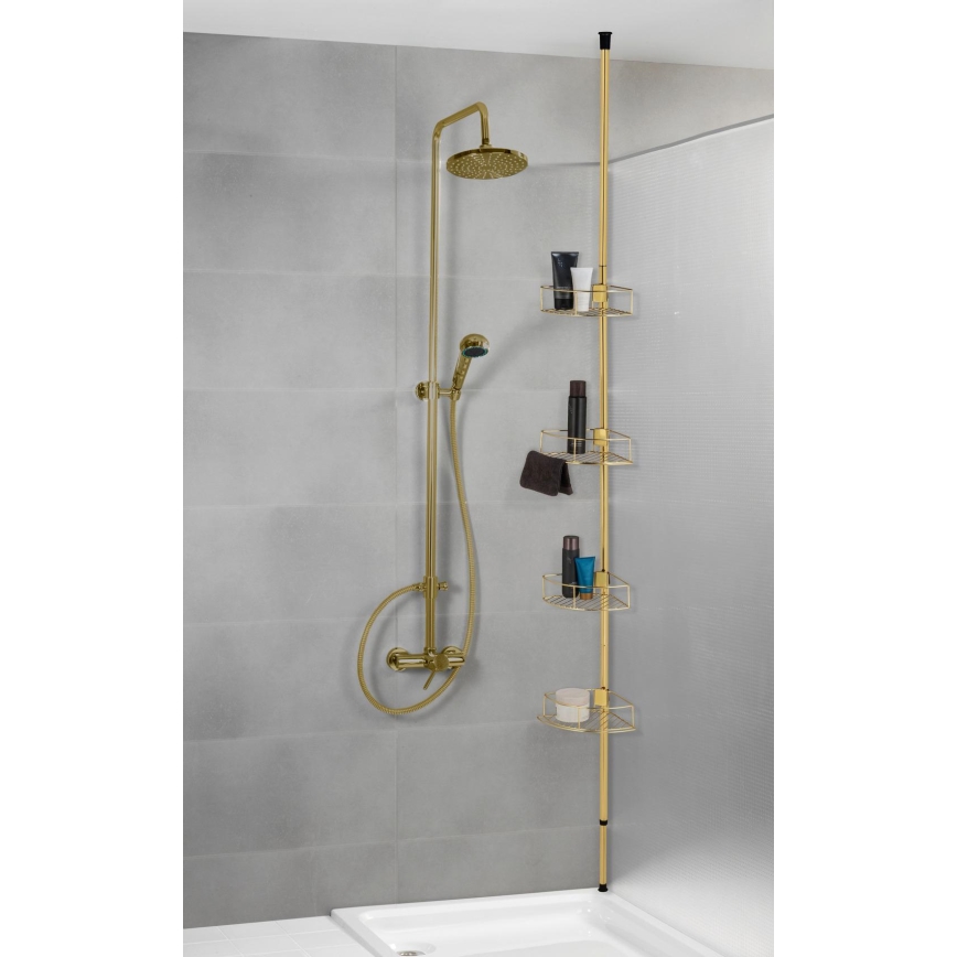 WENKO 24569100-Repisa de esquina DOLCEDO 31x275 cm dorada