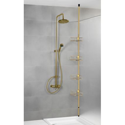 WENKO 24569100-Repisa de esquina DOLCEDO 31x275 cm dorada