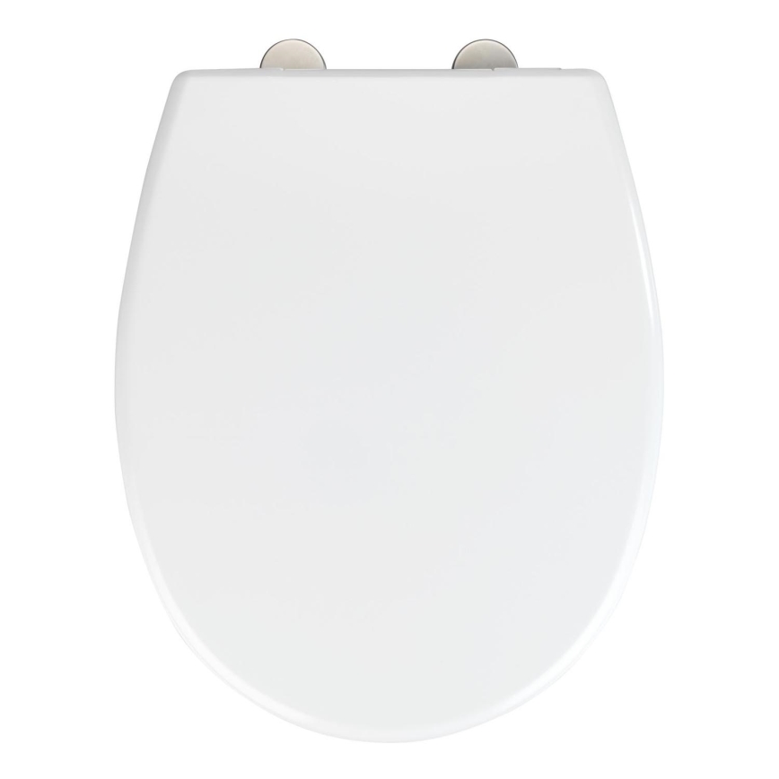 WENKO 24571100-WC asiento para inodoro VORNO NEO 46x37 cm blanco/plateado