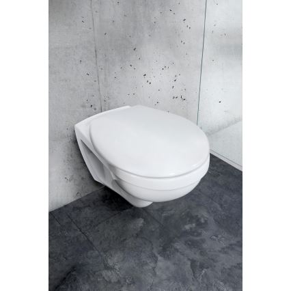 WENKO 24571100-WC asiento para inodoro VORNO NEO 46x37 cm blanco/plateado