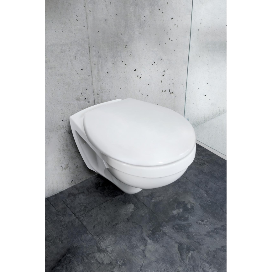WENKO 24571100-WC asiento para inodoro VORNO NEO 46x37 cm blanco/plateado