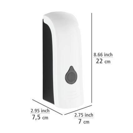 WENKO 24588100-Dispensador de jabón RANERA 740 ml blanco/negro