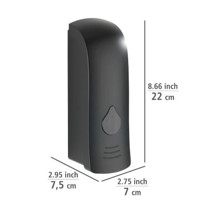 WENKO 24589100-Dispensador de jabón RANERA 740 ml negro