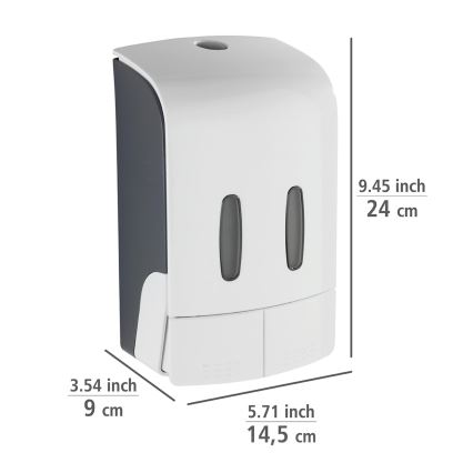 WENKO 24591100-Dispensador de jabón TARTAS 480 ml blanco/gris