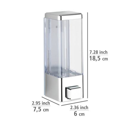WENKO 24593100 - Dispensador de jabón ISTRES 320 ml, cromo brillante/transparente