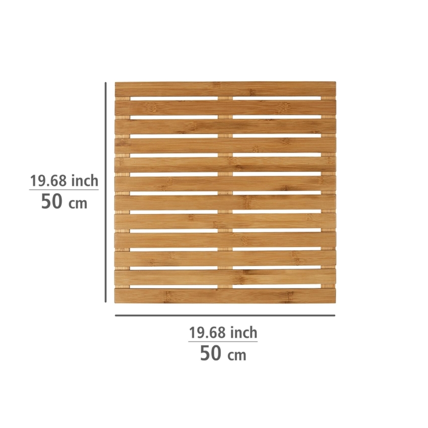 WENKO 24610100 - Felpudo BAMBUSA 50x50 cm marrón