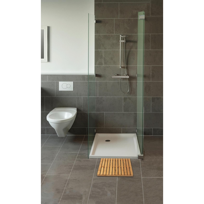 WENKO 24610100 - Felpudo BAMBUSA 50x50 cm marrón