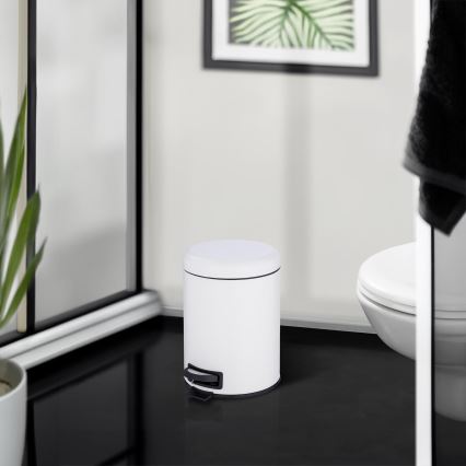 WENKO 24678100 - Cubo LEMAN 21x24 cm blanco/negro