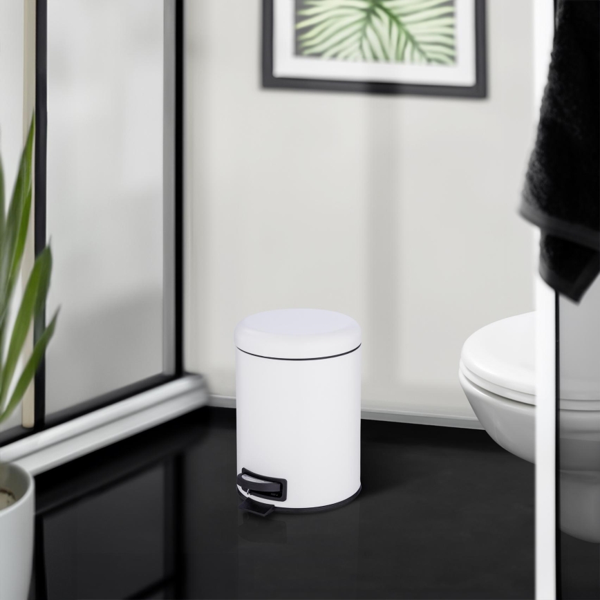 WENKO 24678100 - Cubo LEMAN 21x24 cm blanco/negro