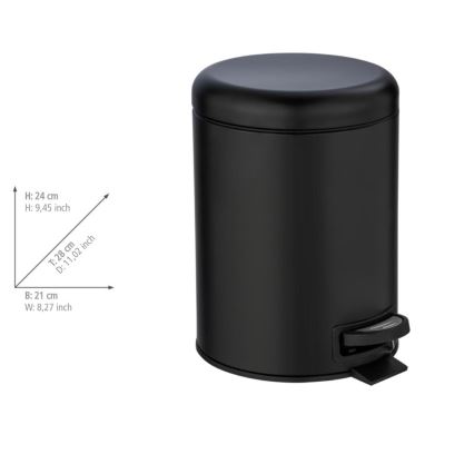 WENKO 24681100 - Papelera LEMAN 21x24 cm negra