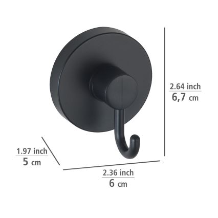 WENKO 24730100-Gancho VACUUM-LOC redondo SCHW 6x6,7 cm negro