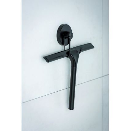 WENKO 24731100-Rascador para ducha VACUUM-LOC redondo 24,5x25 cm negro