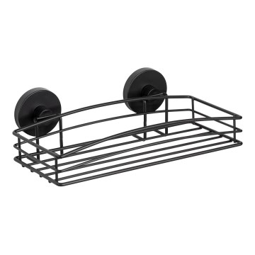 WENKO 24732100-Repisa VACUUM-LOC redonda 26x14 cm negra