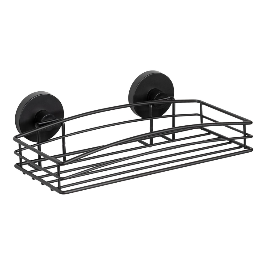 WENKO 24732100-Repisa VACUUM-LOC redonda 26x14 cm negra