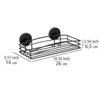 WENKO 24732100-Repisa VACUUM-LOC redonda 26x14 cm negra