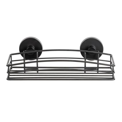 WENKO 24732100-Repisa VACUUM-LOC redonda 26x14 cm negra