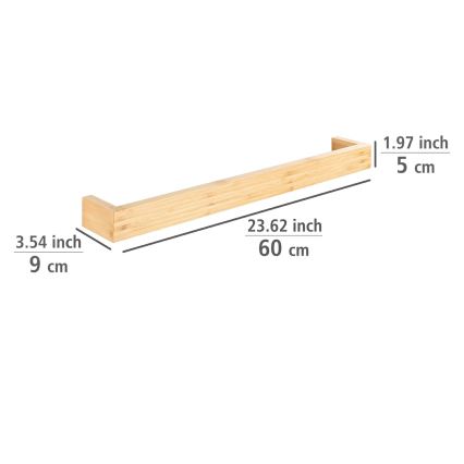WENKO 24742100 - Toallero BAMBUSA 60x9 cm marrón