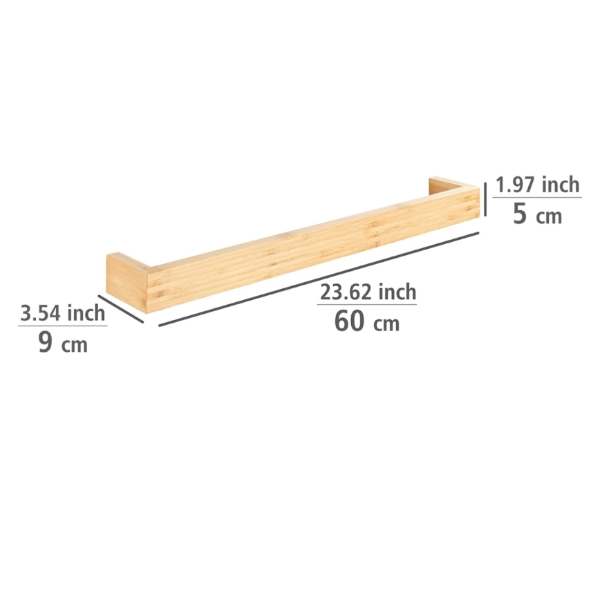WENKO 24742100 - Toallero BAMBUSA 60x9 cm marrón