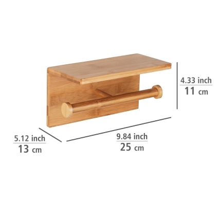 WENKO 24745100 - Portarrollos para papel higiénico BAMBUSA 25x13 cm marrón