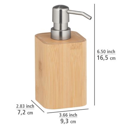 WENKO 24747100 - Dispensador de jabón BAMBUSA 9,3x16,5 cm marrón