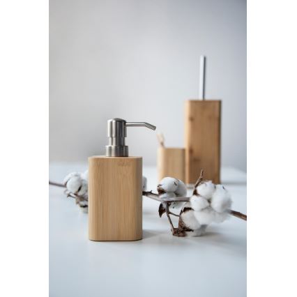 WENKO 24747100 - Dispensador de jabón BAMBUSA 9,3x16,5 cm marrón