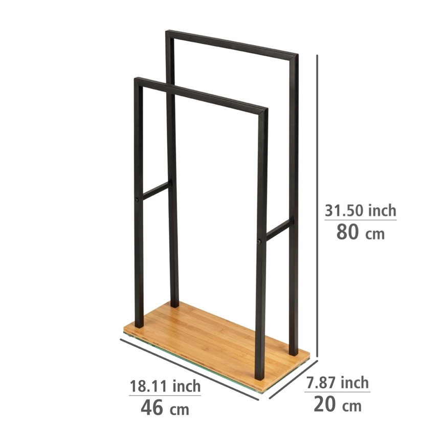 WENKO 24752100 - Toallero BAMBUSA 46x80 cm negro/marrón