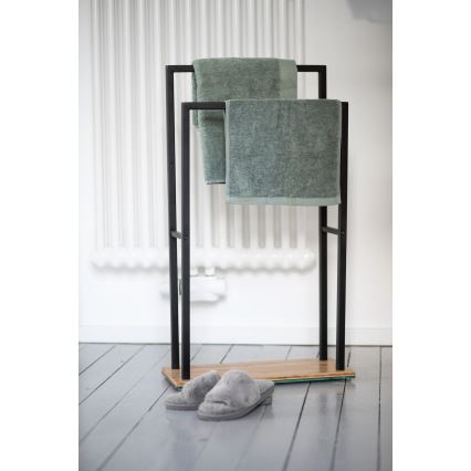 WENKO 24752100 - Toallero BAMBUSA 46x80 cm negro/marrón