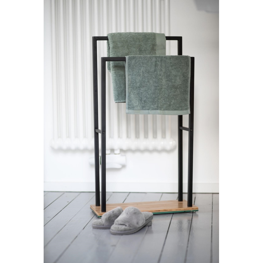WENKO 24752100 - Toallero BAMBUSA 46x80 cm negro/marrón