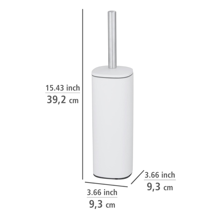 WENKO 24776100 - Escobilla para WC ALASSIO 9,3 x 39,2 cm acero inoxidable/blanco
