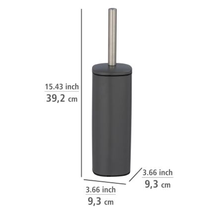 WENKO 24777100 - Set para WC ALASSIO 9,3x39,2 cm acero inoxidable/gris