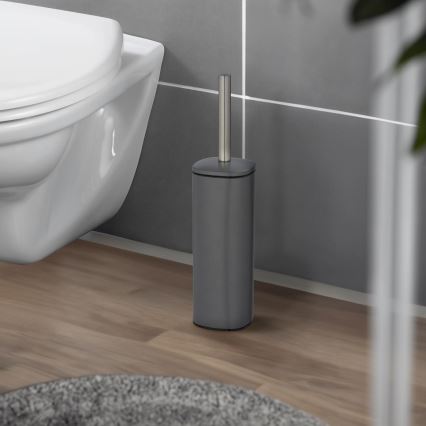WENKO 24777100 - Set para WC ALASSIO 9,3x39,2 cm acero inoxidable/gris