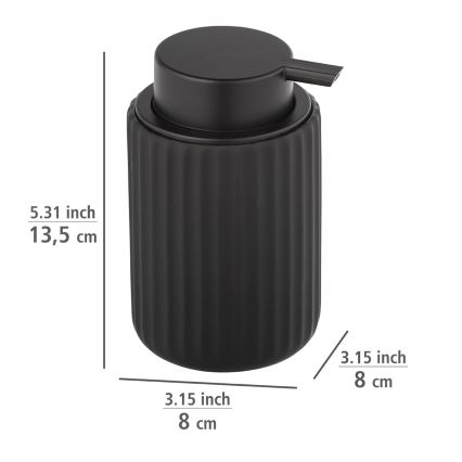 WENKO 24804100 - Dispensador de jabón BELLUNO 8x13,5 cm negro