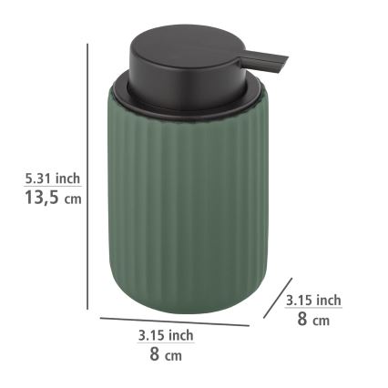 WENKO 24807100 - Dispensador de jabón BELLUNO 8x13,5 cm verde/negro