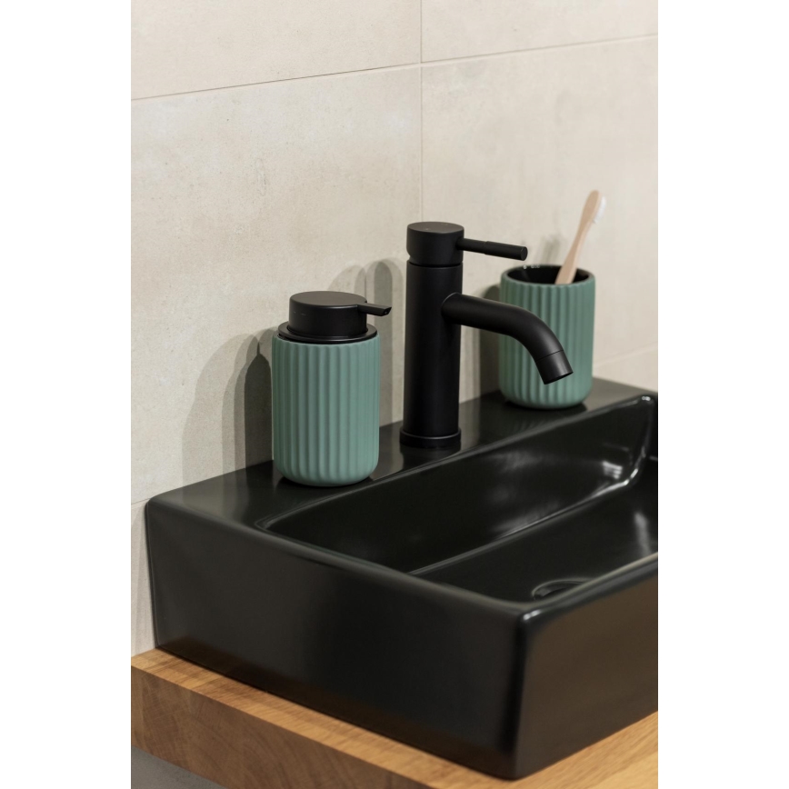WENKO 24807100 - Dispensador de jabón BELLUNO 8x13,5 cm verde/negro